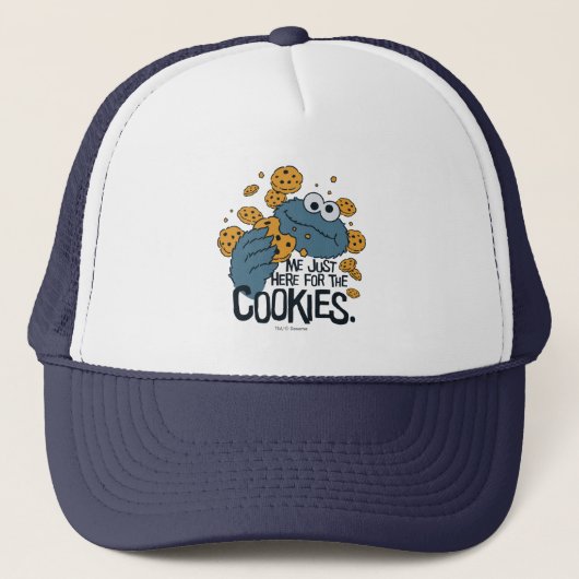 Cookie Monster | Ik kom hier voor de koekjes. Trucker Pet (Voorkant)