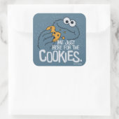 Cookie Monster | Ik kom hier voor de koekjes. Vierkante Sticker (Tas)