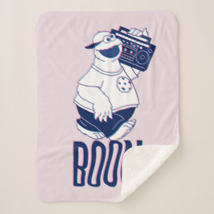 Cookie Monster Jamming with the Boom Box Sherpa Deken