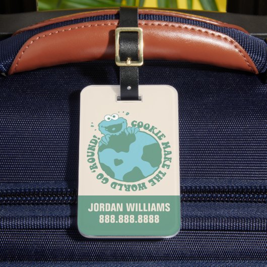 Cookie Monster | Jouw namen toevoegen Bagagelabel (Voorkant Insitu 2)