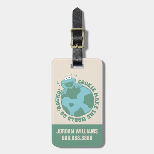 Cookie Monster | Jouw namen toevoegen Bagagelabel (Voorkant verticaal)