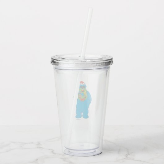 Cookie Monster Kerstmis Acryl Drinkbeker (Achterkant)