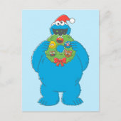 Cookie Monster Kerstmis Briefkaart (Voorkant)