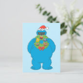 Cookie Monster Kerstmis Briefkaart (Staand voorkant)