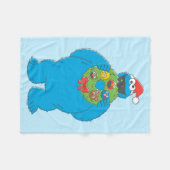 Cookie Monster Kerstmis Fleece Deken (Voorkant (Horizontaal))