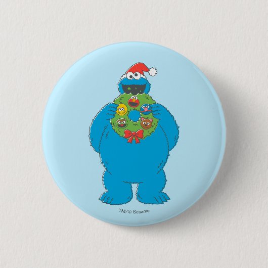  Cookie Monster Kerstmis Ronde Button 5,7 Cm (Voorkant)