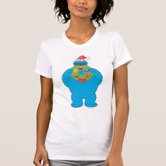  Cookie Monster Kerstmis T-shirt (Voorkant)