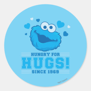 Cookie Monster Knuffel Ronde Sticker