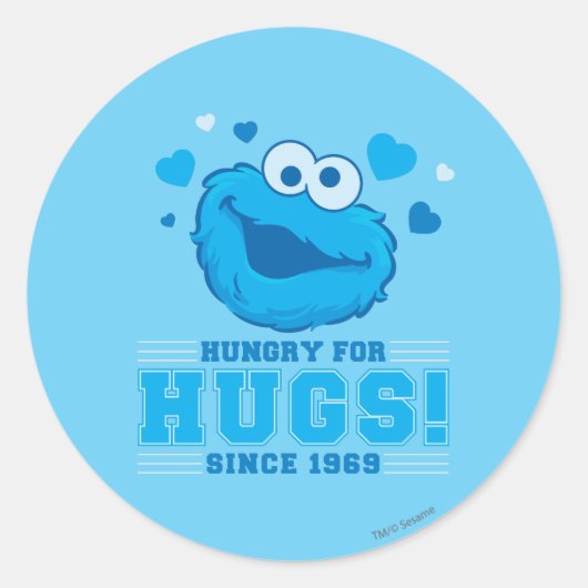 Cookie Monster Knuffel Ronde Sticker (Voorkant)