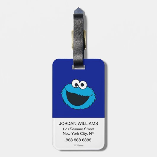 Cookie Monster | Koekje! Bagagelabel (Achterkant verticaal)