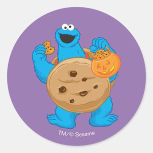 Cookie Monster   Koekje Kostuum Ronde Sticker