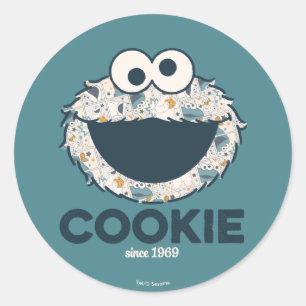 Cookie Monster   Koekje sinds 1969 Ronde Sticker