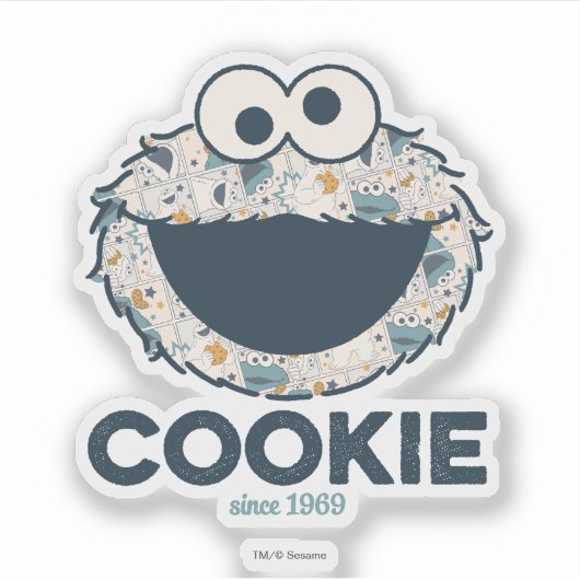 Cookie Monster | Koekje sinds 1969 Sticker (Voorkant)