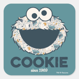 Cookie Monster Koekje sinds 1969 Vierkante Sticker