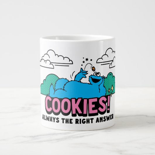 Cookie Monster | Koekjes Altijd het juiste antwoor Grote Koffiekop (Voorkant)
