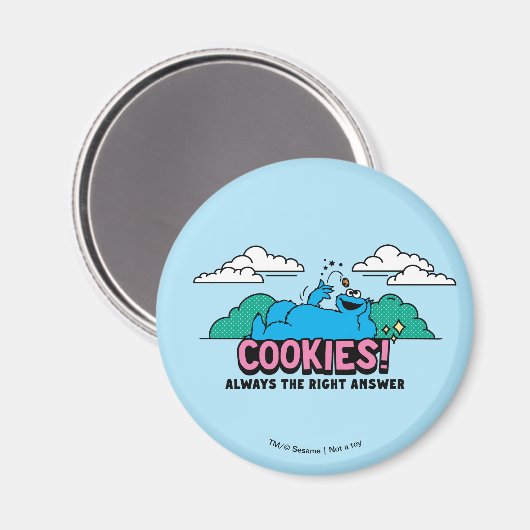 Cookie Monster | Koekjes Altijd het juiste antwoor Magneet (Voorkant / Achterkant)