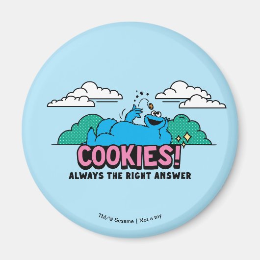 Cookie Monster | Koekjes Altijd het juiste antwoor Magneet (Voorkant)