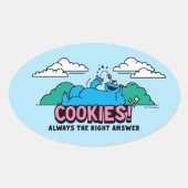 Cookie Monster | Koekjes Altijd het juiste antwoor Ovale Sticker (Voorkant)