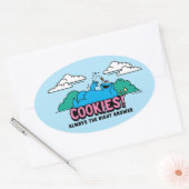 Cookie Monster | Koekjes Altijd het juiste antwoor Ovale Sticker (Envelop)