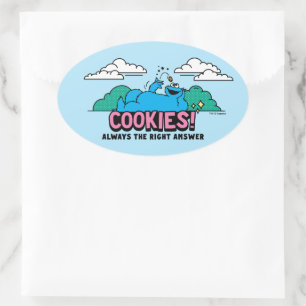 Cookie Monster Koekjes Altijd het juiste antwoor Ovale Sticker