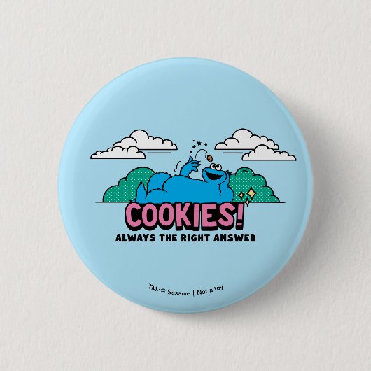 Cookie Monster | Koekjes Altijd het juiste antwoor Ronde Button 5,7 Cm (Voorkant)