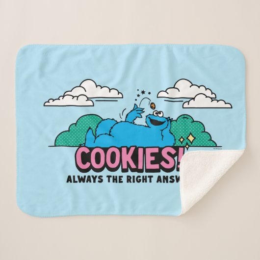 Cookie Monster | Koekjes Altijd het juiste antwoor Sherpa Deken (Voorkant (horizontaal))