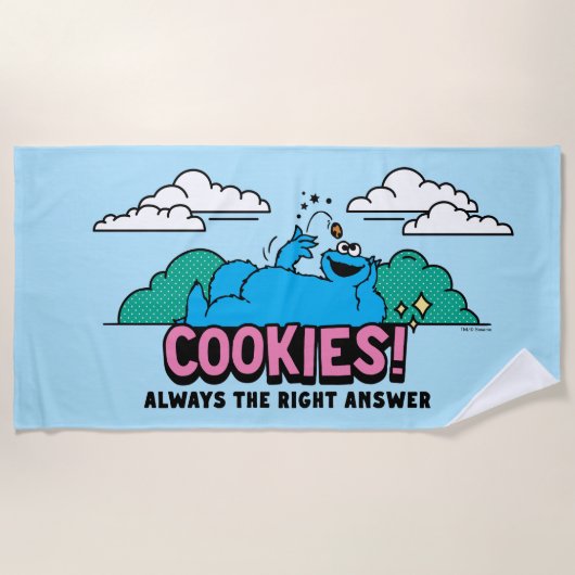Cookie Monster | Koekjes Altijd het juiste antwoor Strandlaken (Voorkant)
