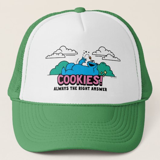 Cookie Monster | Koekjes Altijd het juiste antwoor Trucker Pet (Voorkant)