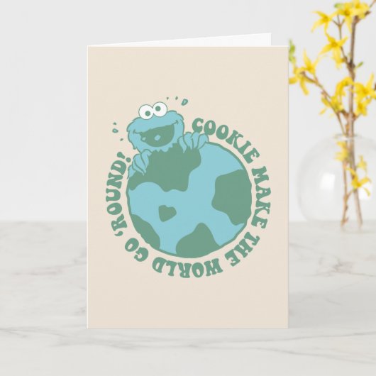 Cookie Monster | Koekjes maken de wereld draaiend Kaart (Gele Bloem)