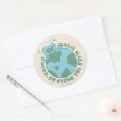 Cookie Monster | Koekjes maken de wereld draaiend Ronde Sticker (Envelop)