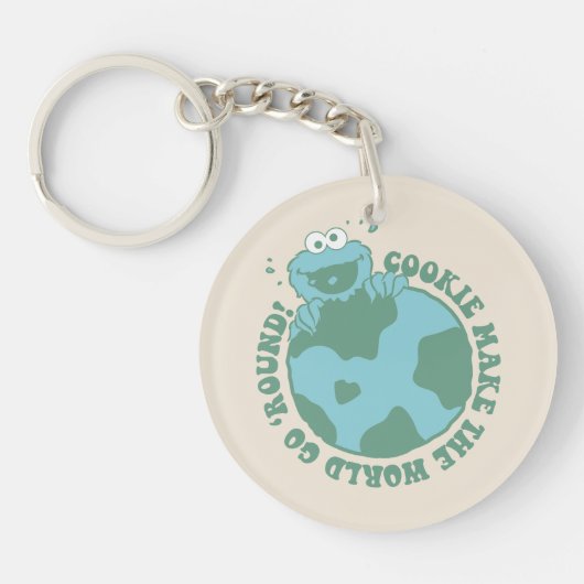 Cookie Monster | Koekjes maken de wereld draaiend Sleutelhanger (Voorkant)