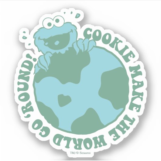 Cookie Monster | Koekjes maken de wereld draaiend Sticker (Voorkant)