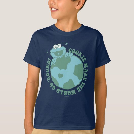 Cookie Monster | Koekjes maken de wereld draaiend T-shirt (Voorkant)