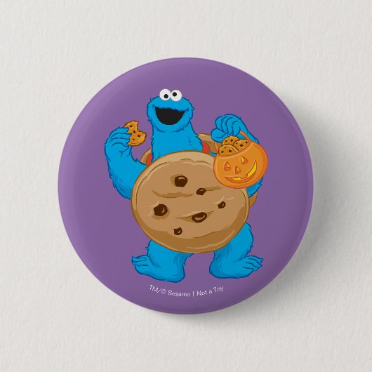 Cookie Monster | Koekjeskostuum Ronde Button 5,7 Cm (Voorkant)