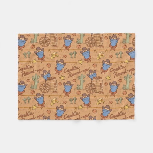 Cookie Monster | Koekjesrondlooppatroon Fleece Deken (Voorkant (Horizontaal))