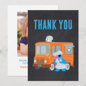 Cookie Monster Krijtbord Voedseltruck Verjaardag Bedankkaart (Voorkant / Achterkant)