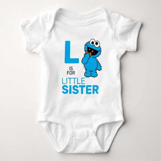 Cookie Monster | L is voor kleine zus Romper (Voorkant)