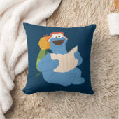 Cookie Monster leest een kaart Kussen (Deken)