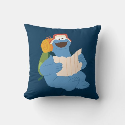 Cookie Monster leest een kaart Kussen (Voorkant)