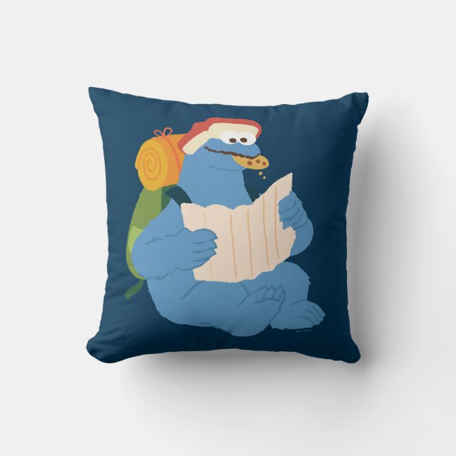 Cookie Monster leest een kaart Kussen (Voorkant)