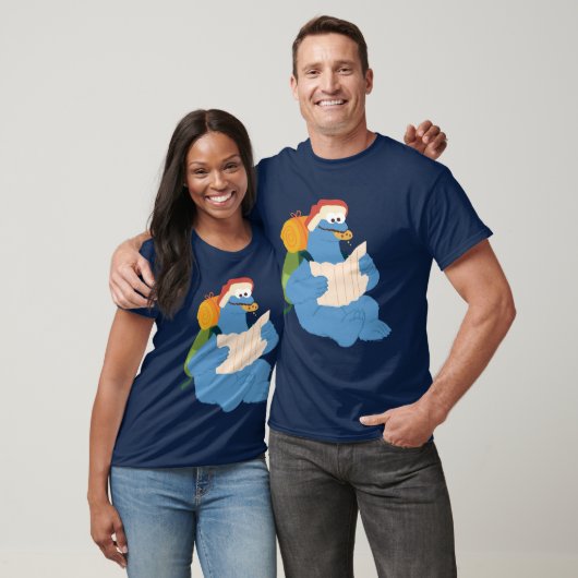 Cookie Monster leest een kaart T-shirt (Unisex)