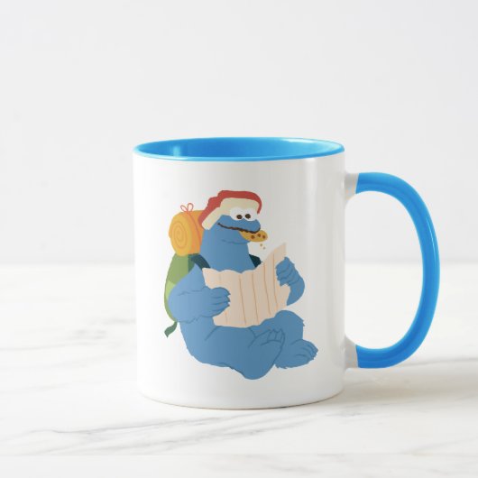 Cookie Monster Leest Een Landkaart Mok (Rechts)