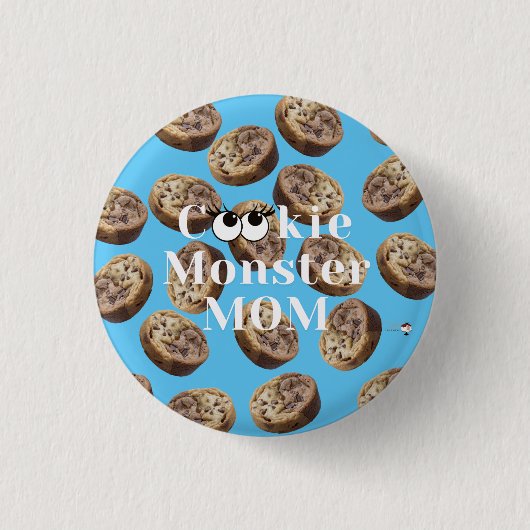 Cookie Monster Mam Ronde Button 3,2 Cm (Voorkant)