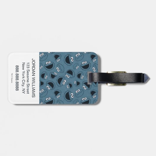 Cookie Monster | Me Hungry Pattern Bagagelabel (Achterkant horizontaal)