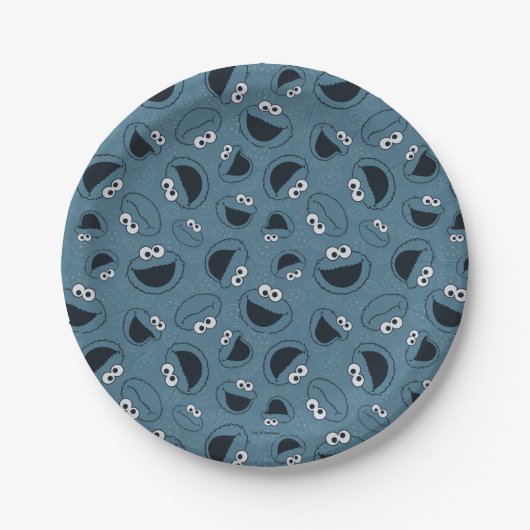 Cookie Monster | Me Hungry Pattern Papieren Bordje (Voorkant)