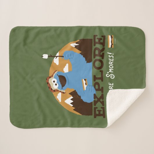Cookie Monster | Meer zedels verkennen Sherpa Deken (Voorkant (horizontaal))