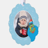 Cookie Monster | Naam en foto Ornament Kaart (Links)