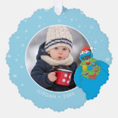 Cookie Monster | Naam en foto Ornament Kaart (Voorkant)