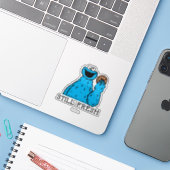 Cookie Monster | Nog vers Sticker (Laptop met iPhone)