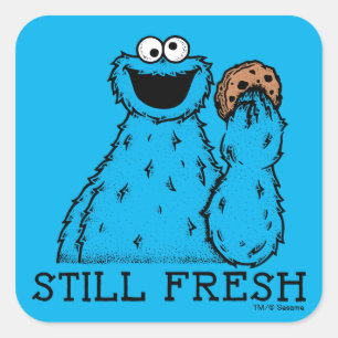 Cookie Monster   Nog vers Vierkante Sticker